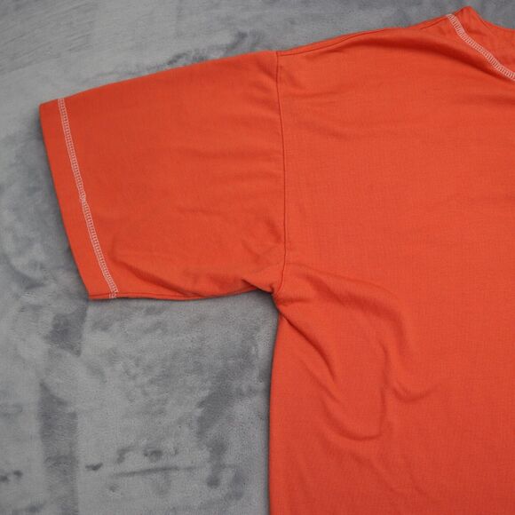 Bridge Gate Shirt Womens S Orange Short Sleeve Henley Button Pocket Knit T Shirt - Picture 8 of 15